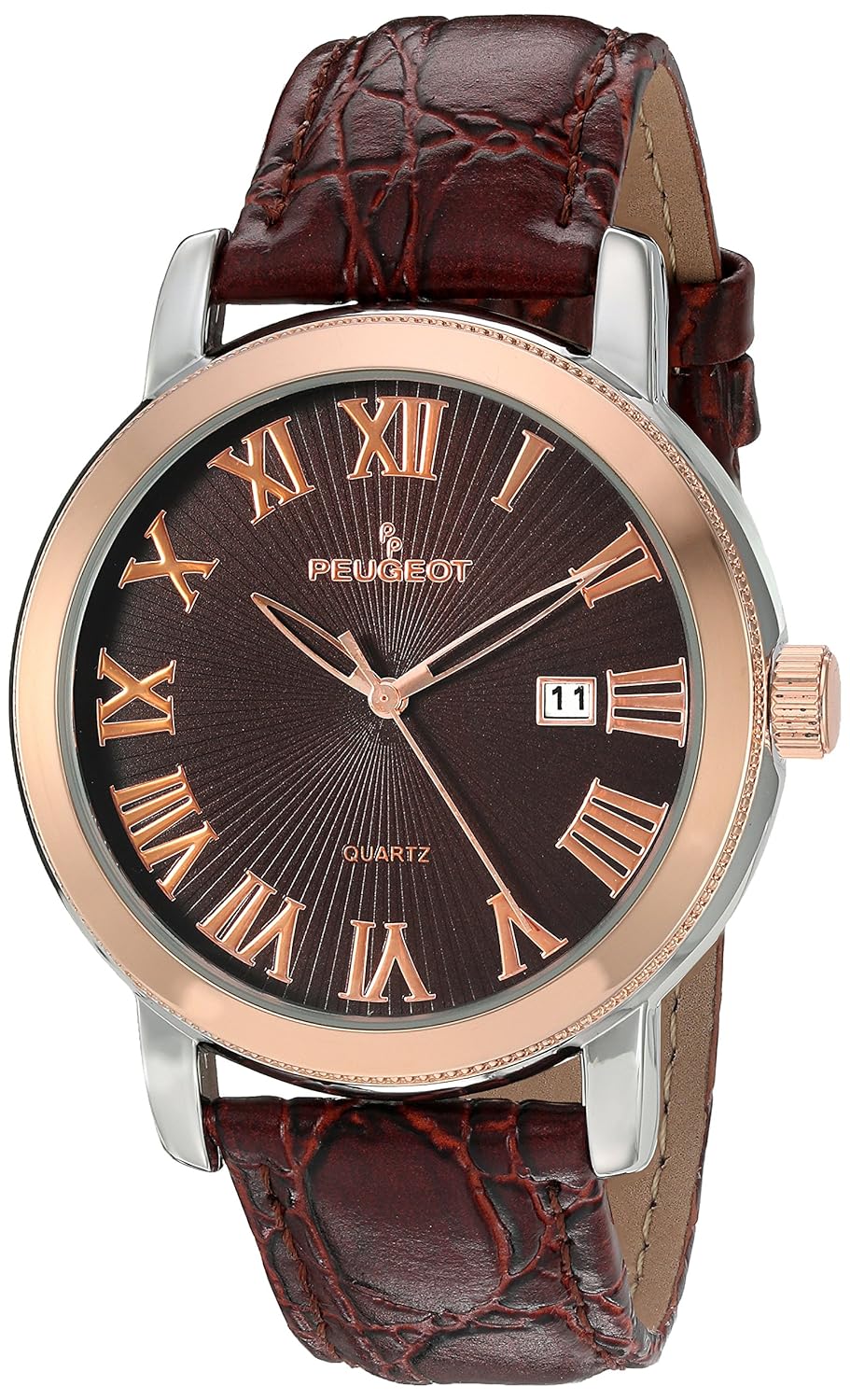 peugeot adults, men2040rbr analog genuine-leather 棕色 2040rbr