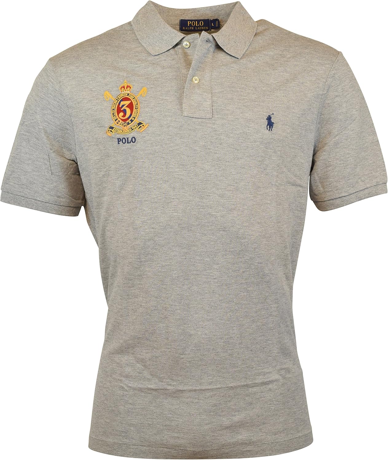 polo ralph lauren 保罗拉夫劳伦男式经典修身网眼纹章标志 polo 衫