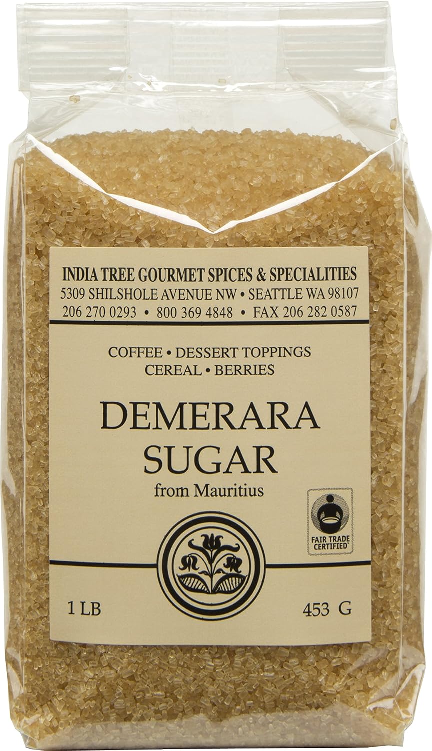 india tree demerara sugar, 1 lb (pack of 4)