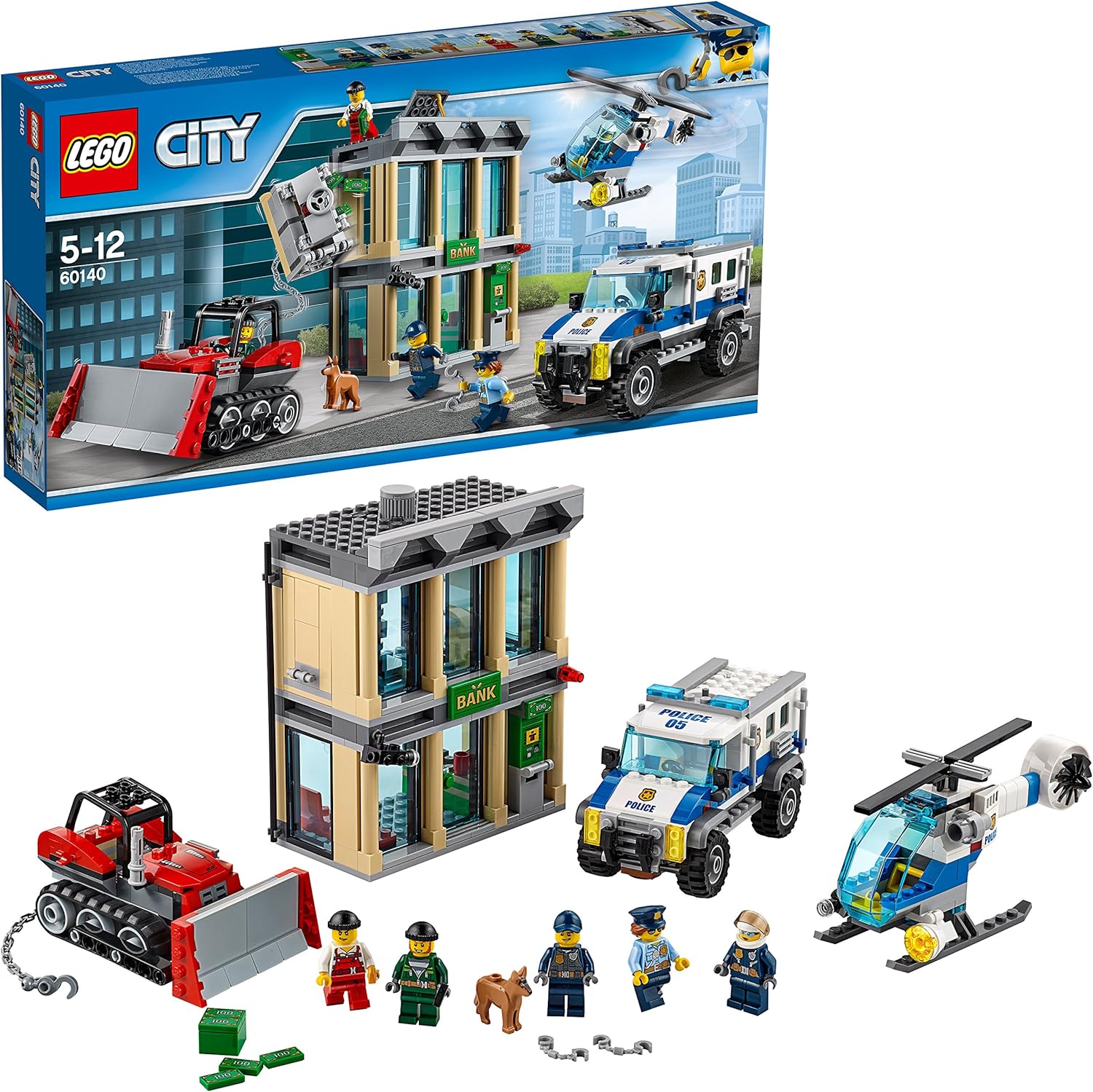 lego 乐高 拼插类 玩具 lego city 城市系列 推土机抢银行 60140 5-12
