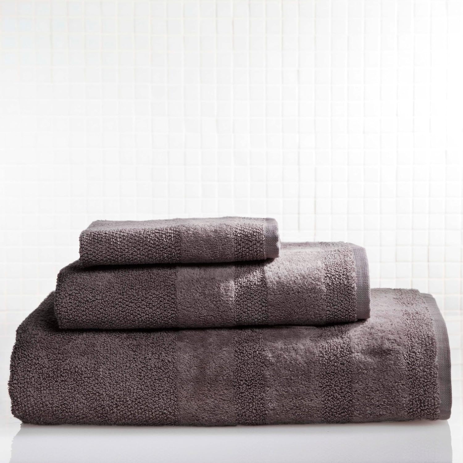 portico strada 条纹水洗布,13 x 13 英寸,小猫灰