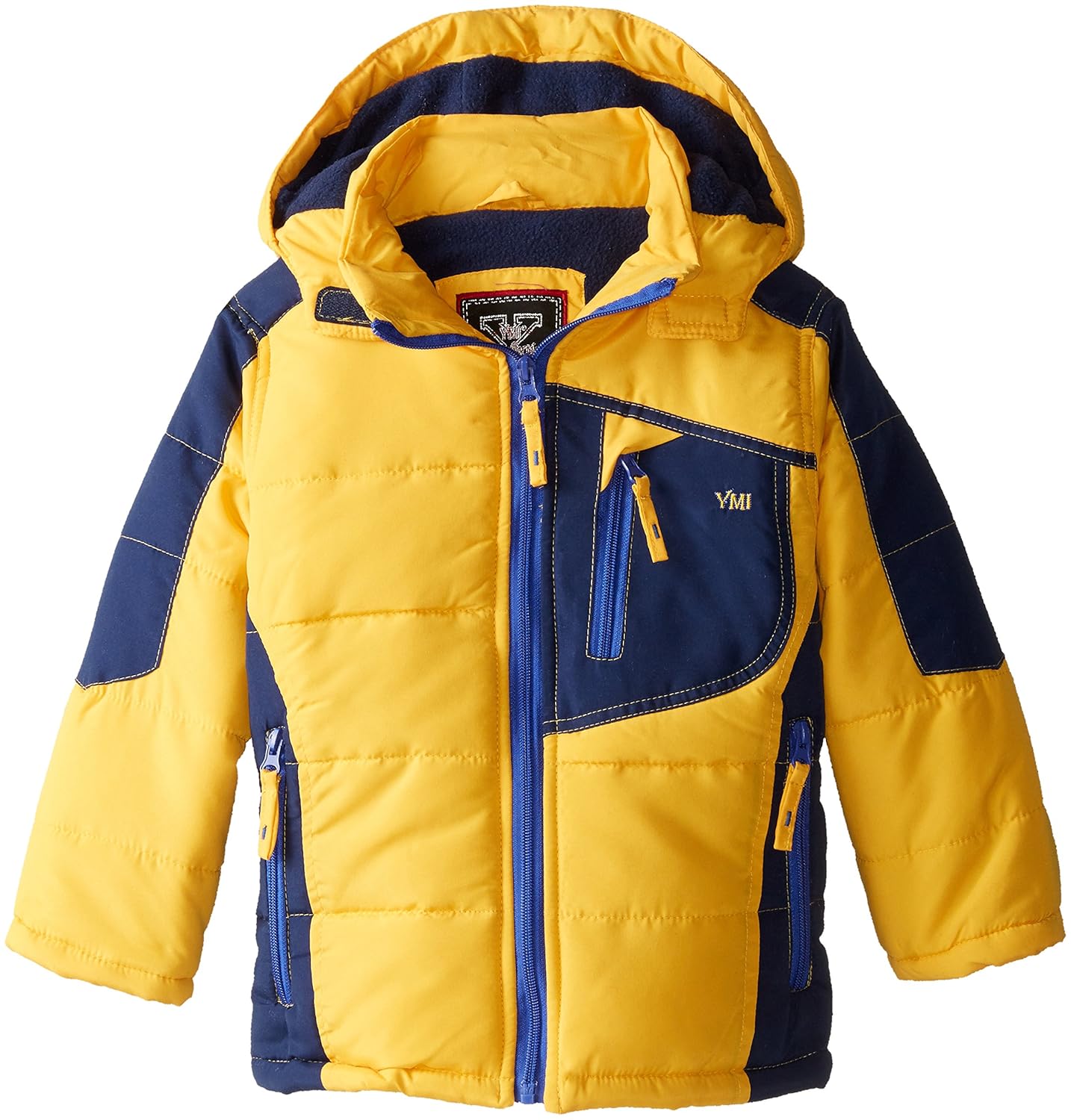 ymi little boys bubble color block jacket with detachable hood