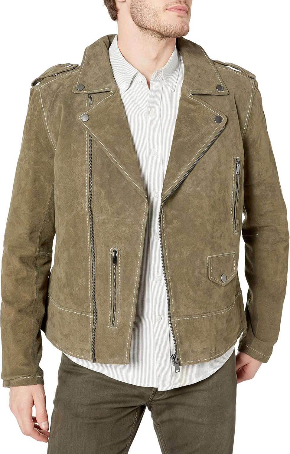 [blanknyc] 男式麂皮机车夹克