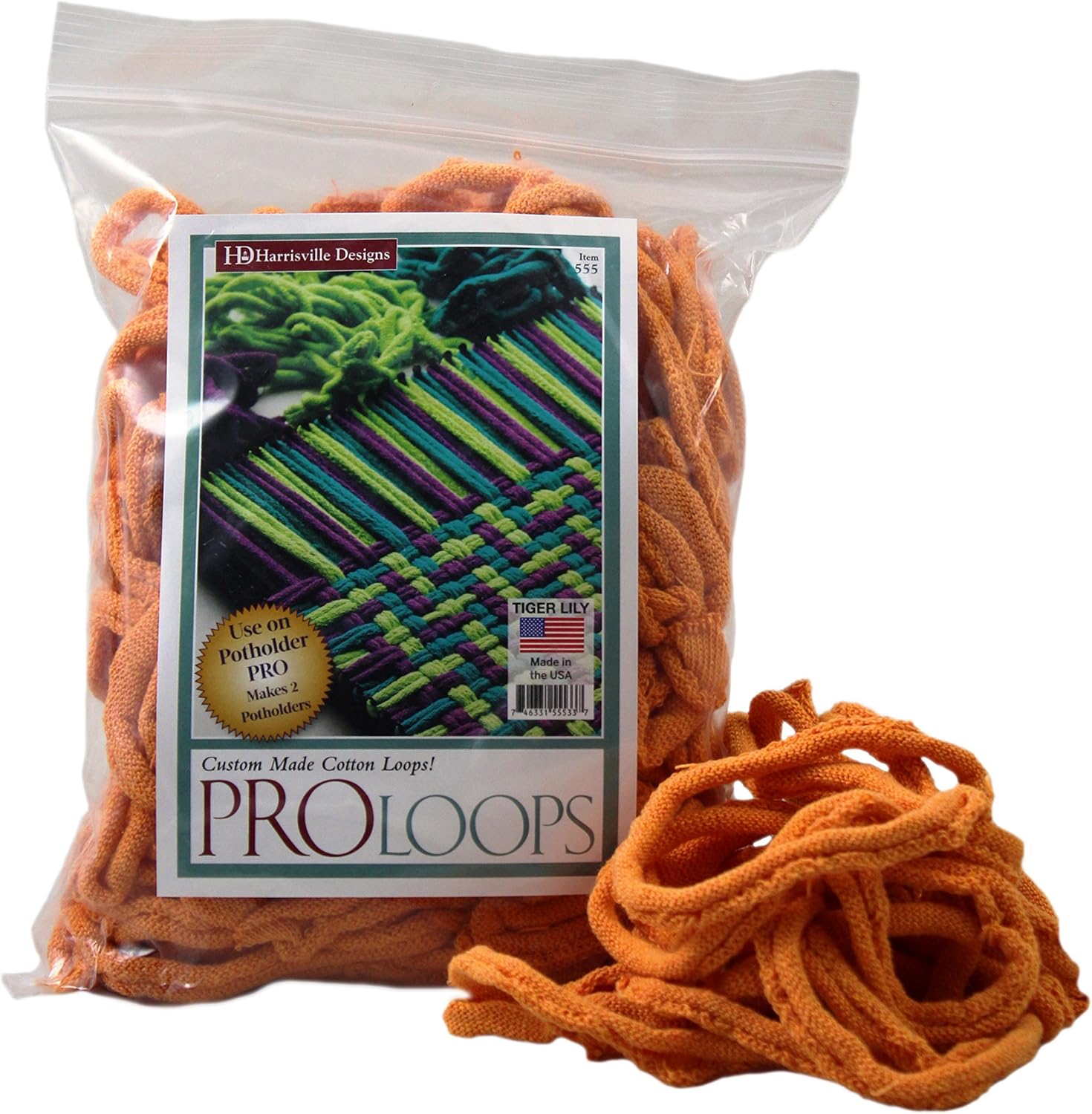 harrisville designs pro 10" cotton loops, tiger lily