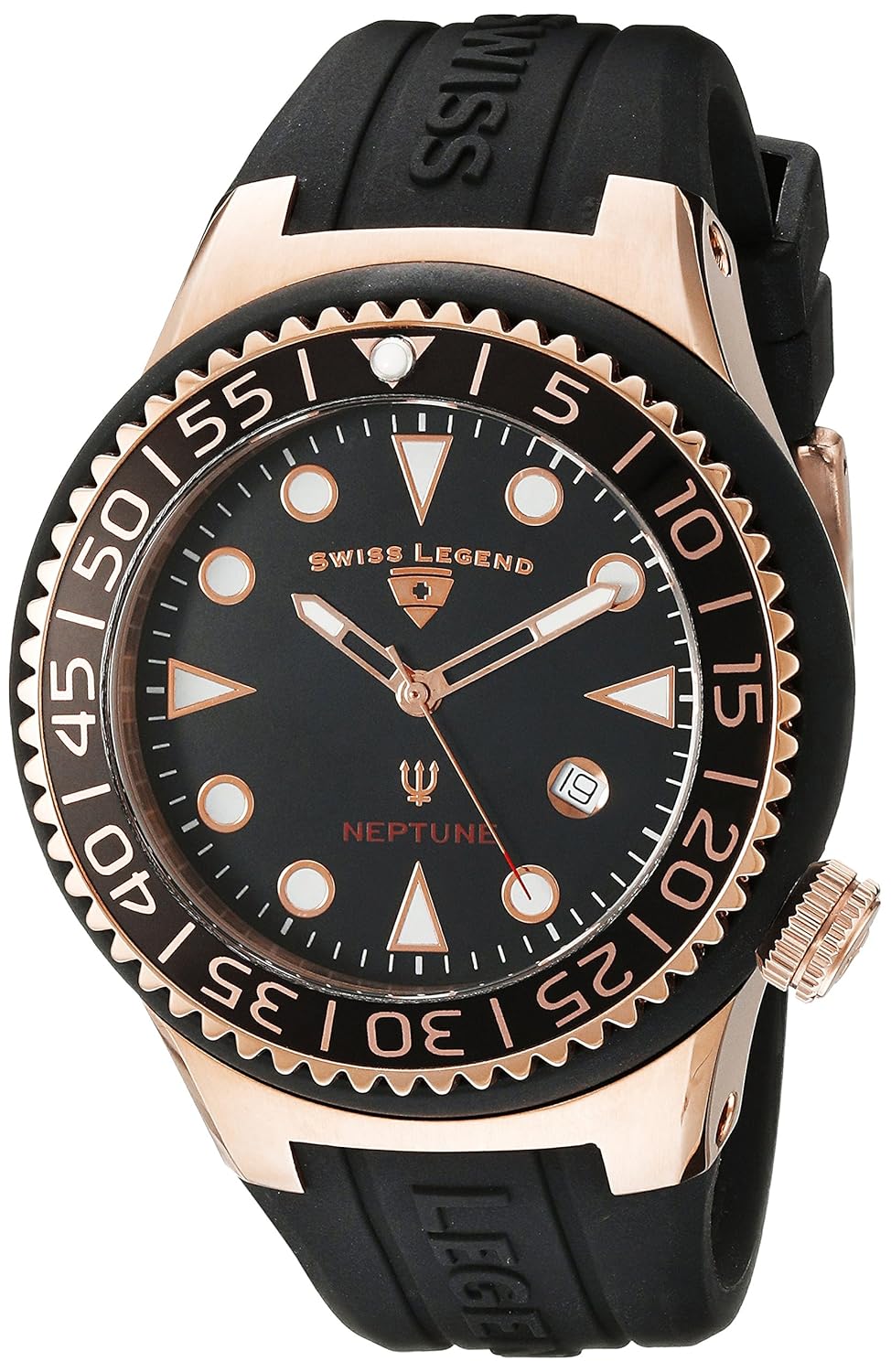 swiss legend mens 21848d-rg-01-nb neptune black dial black
