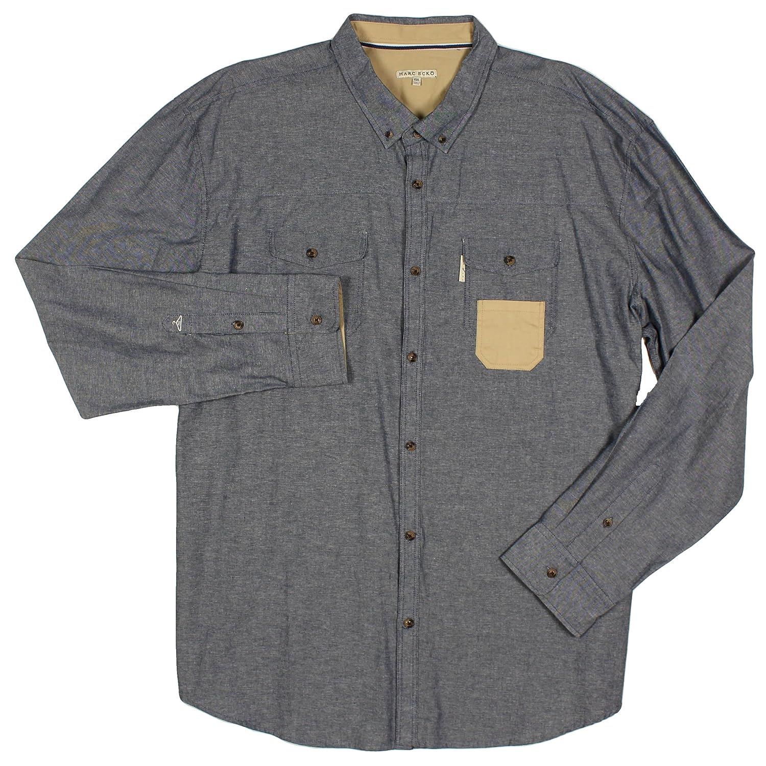 ecko unltd . 男式蓝色条纹长袖衬衫