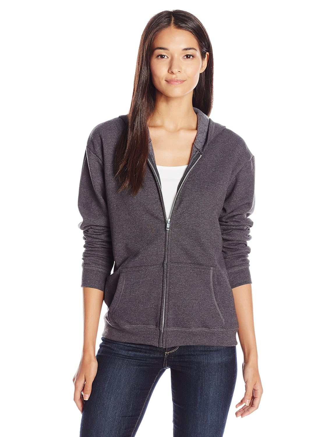 hanes womens full zip hood