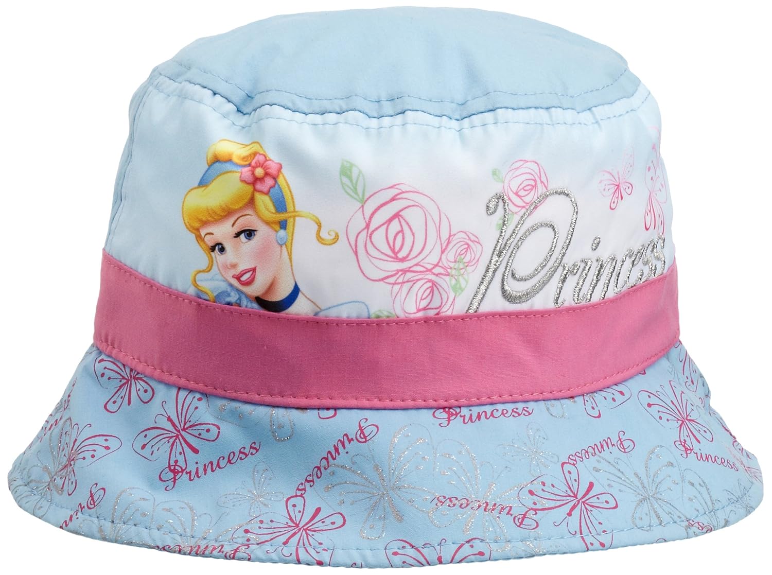 迪士尼公主 me4111女孩帽子 lightblue on optical white/pink s