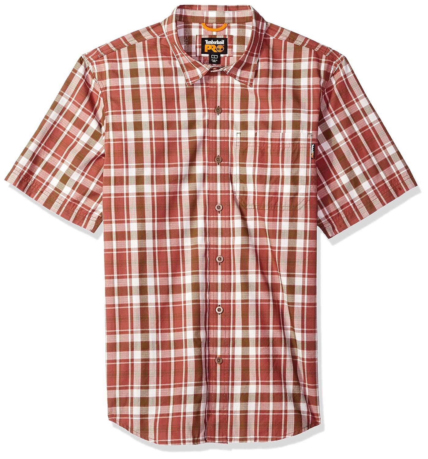 timberland pro 男式 plotline 短袖格子工作衬衫