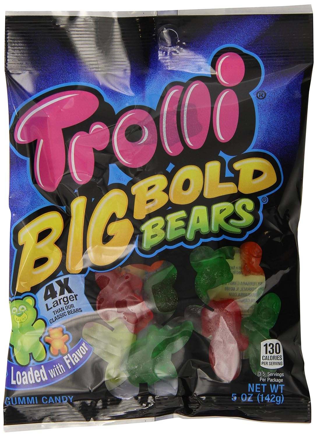 trolli big bold bears gummy candy, 5 ounce bag