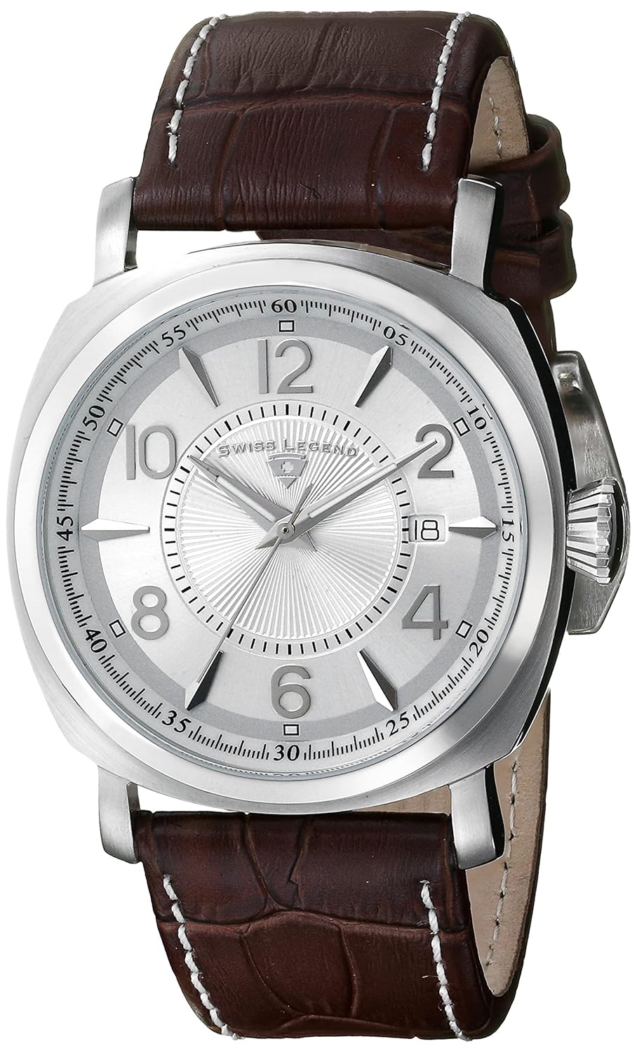 swiss legend 男式10050 – 02s-brw 行政模拟显示瑞士石英棕色手表