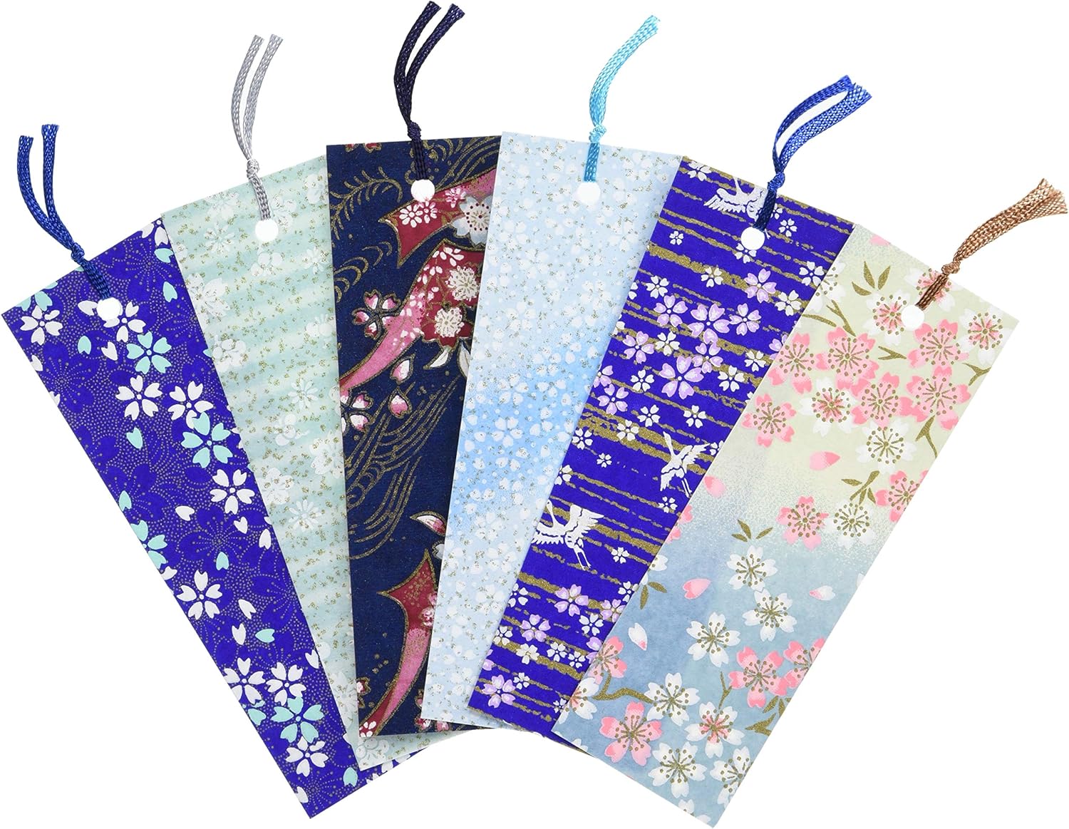 友禅和纸 模板印花 书签 特选 樱花图案 蓝色系