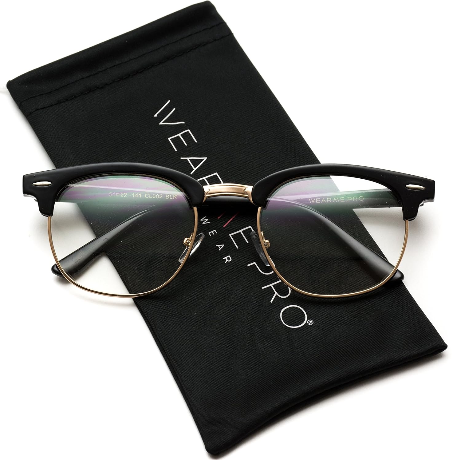 复古灵感经典半框 clubmaster 角边缘透明镜片眼镜