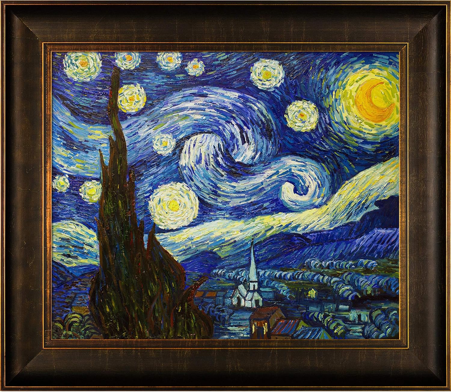overstockart vincent van gogh starry night 20 英寸 x 24 英寸带框