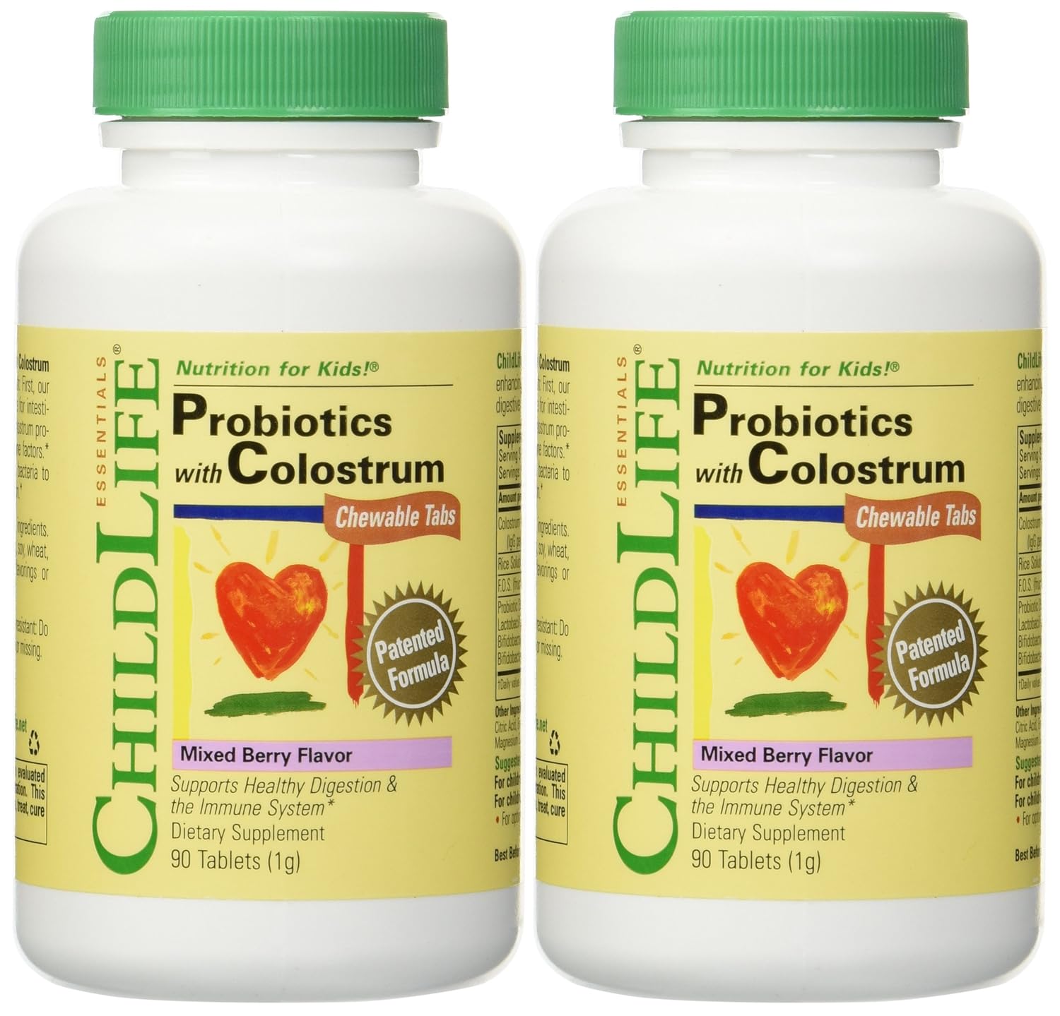 child life 益生菌   可咀嚼片,混合浆果味,90 片 2 x 90 tabs