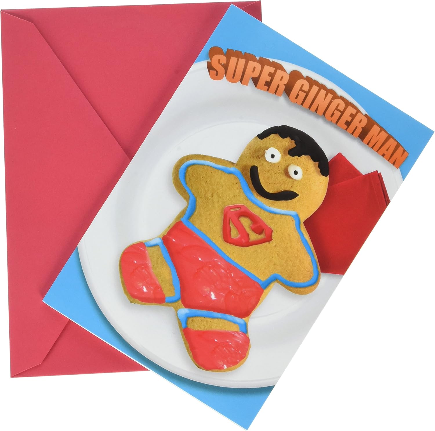 1389 super ginger man naughty 幽默圣诞贺卡带信封