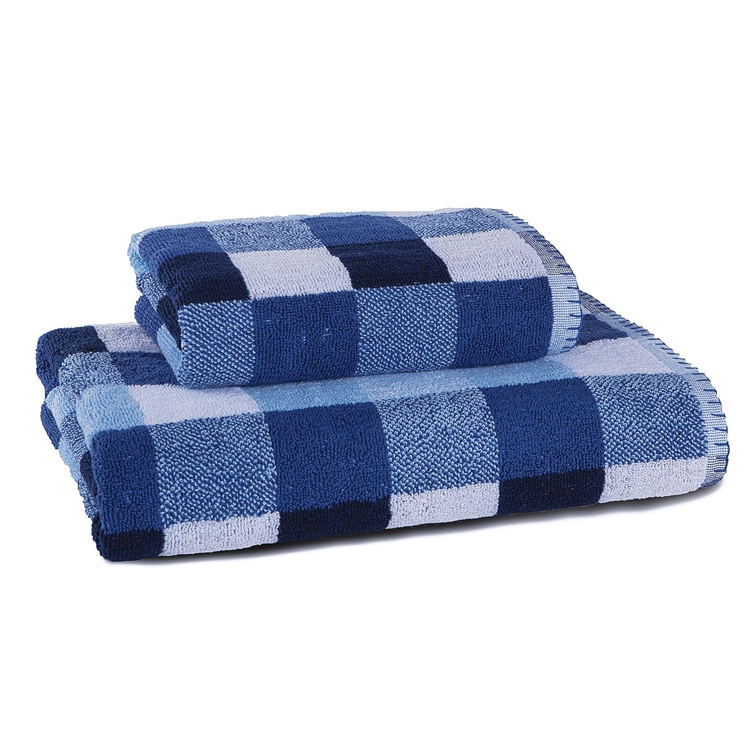 checkers 纯棉毛巾 蓝色 3 chkrsbluset2h1b