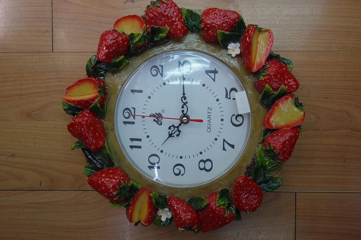 hadaaya 礼物与家居装饰甜美草莓主题装饰挂钟,怀旧别致,30.