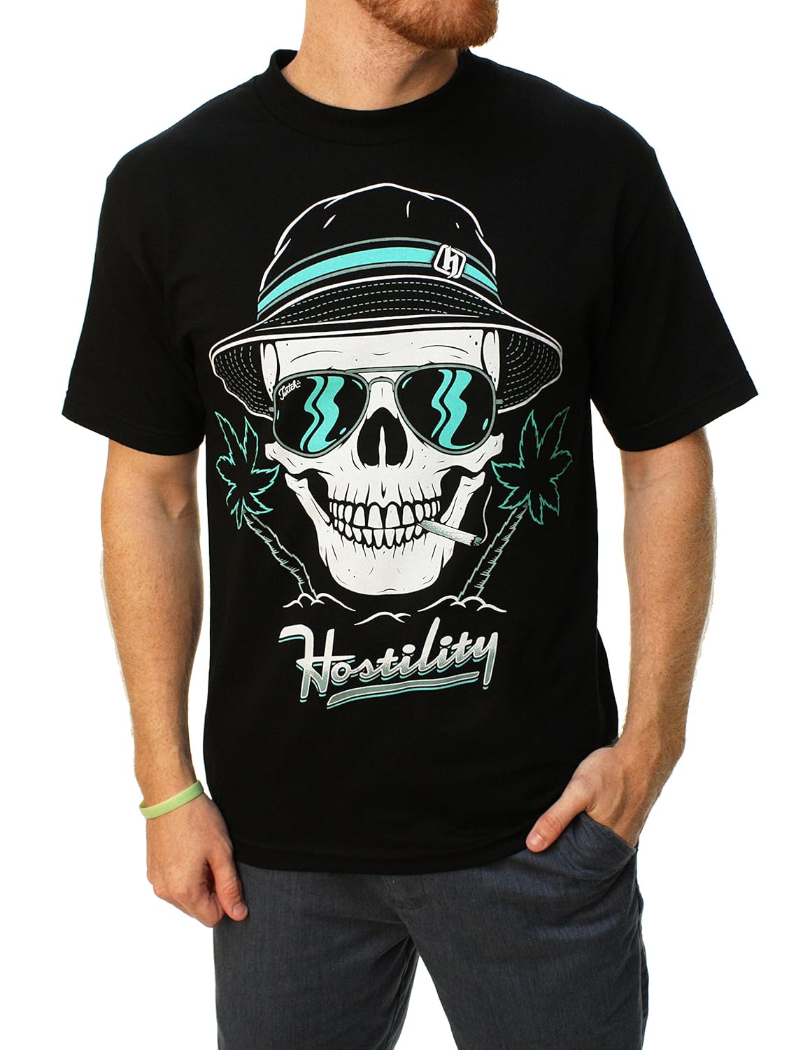 hostility 男士js loathing图形抽搐t恤