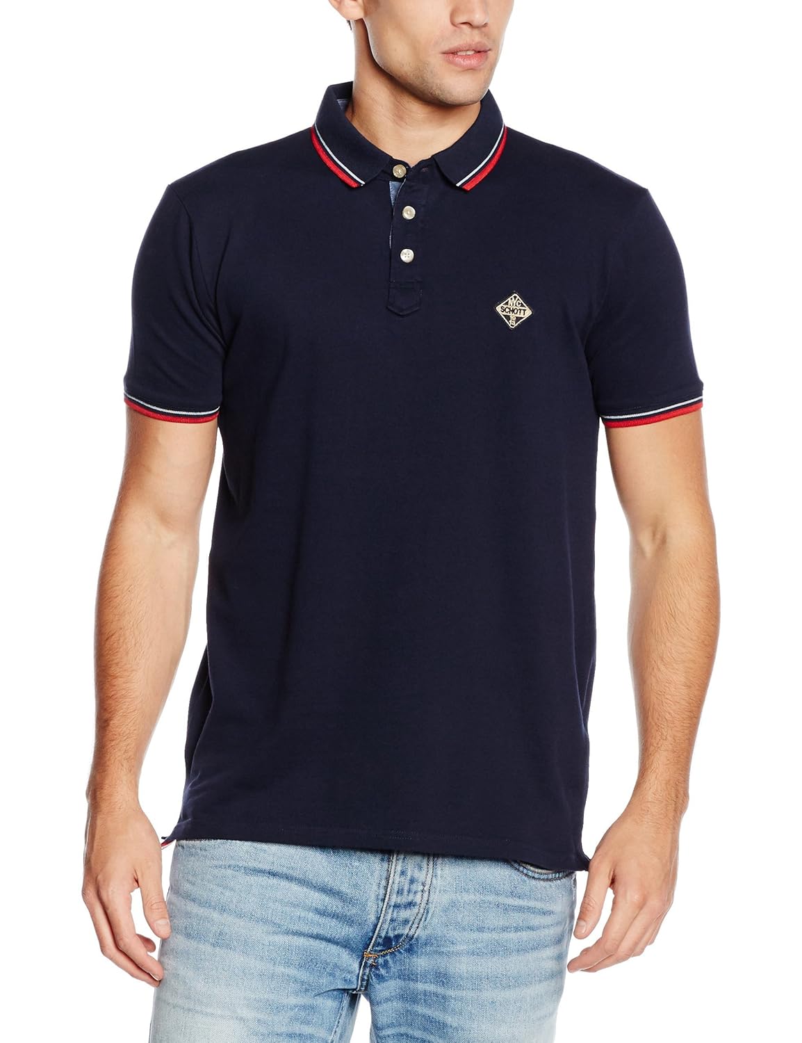 schott nyc 男式 harbour 短袖 polo 衫