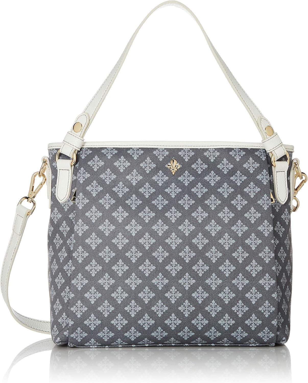 patrick cox 手提包 《牛仔印花》百合图案印花 牛仔布风格 2way 手提