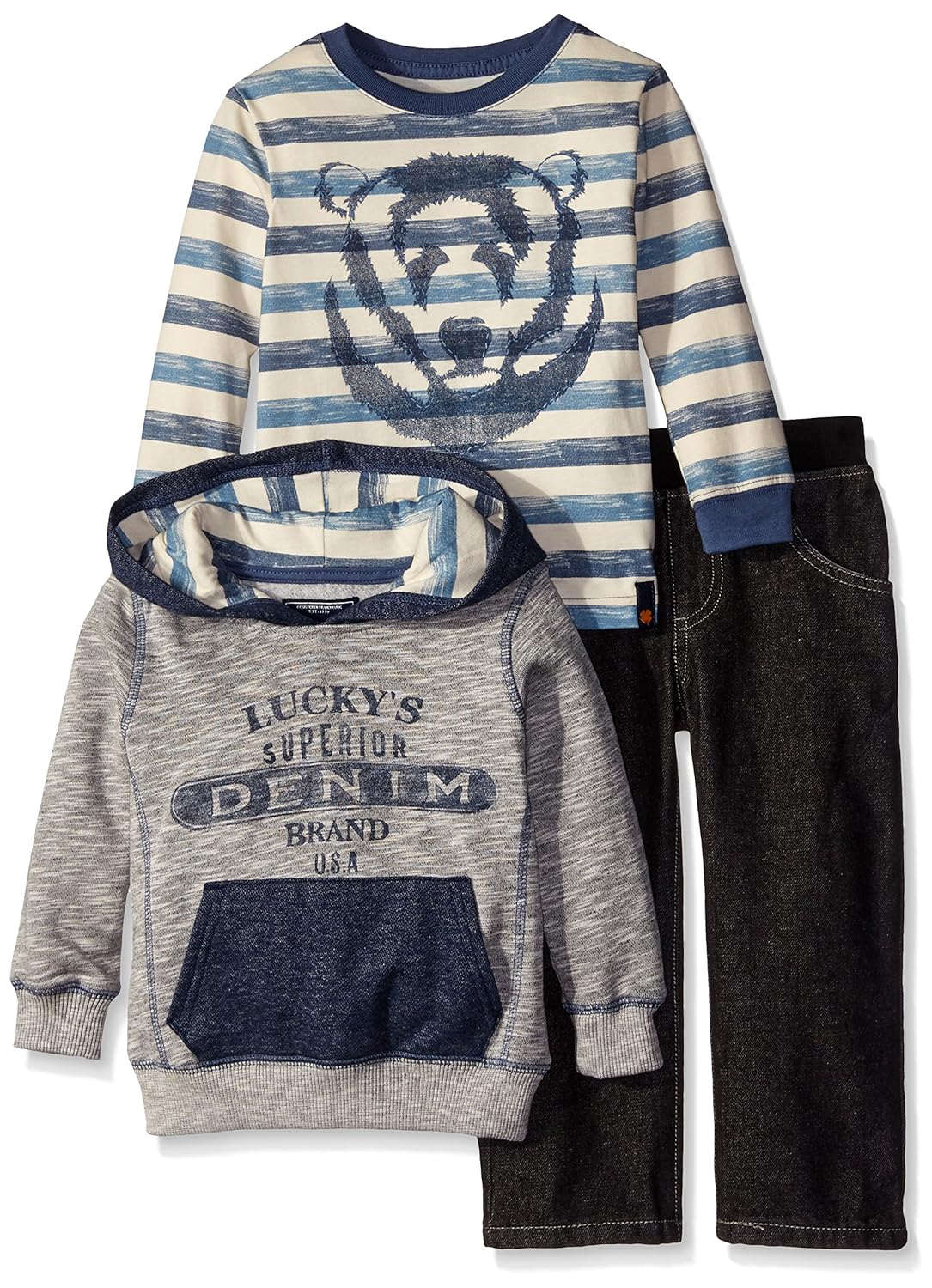 lucky brand 小男孩 superior 连帽衫套装 vintage 4t