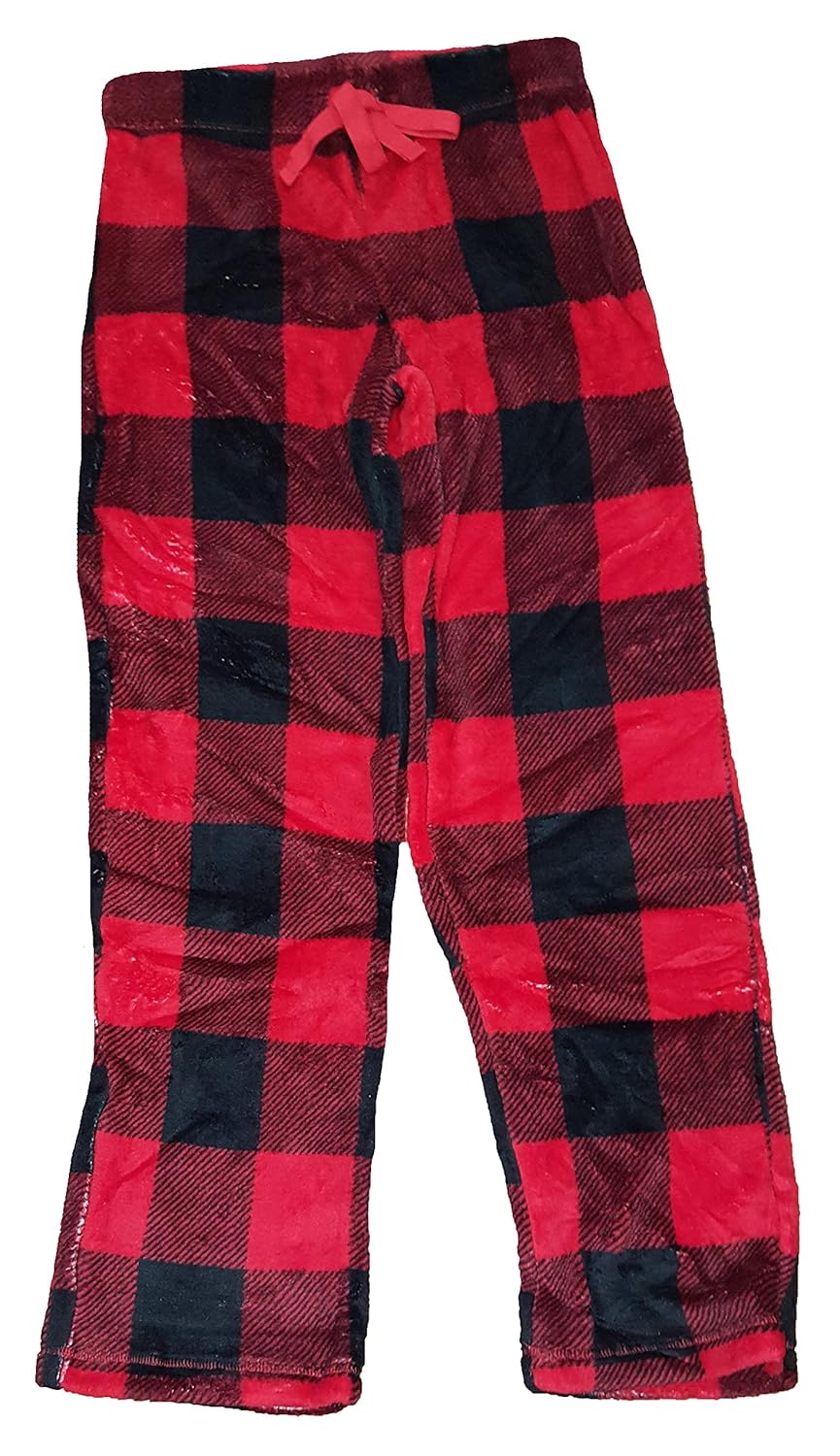 secret treasures red & black plaid superminky fleece sleep pants