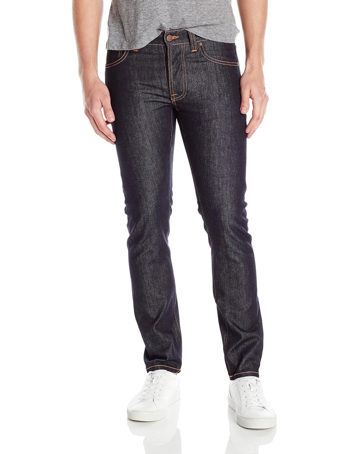 nudie 牛仔裤男式 tilted tor 干纯深蓝色牛仔裤