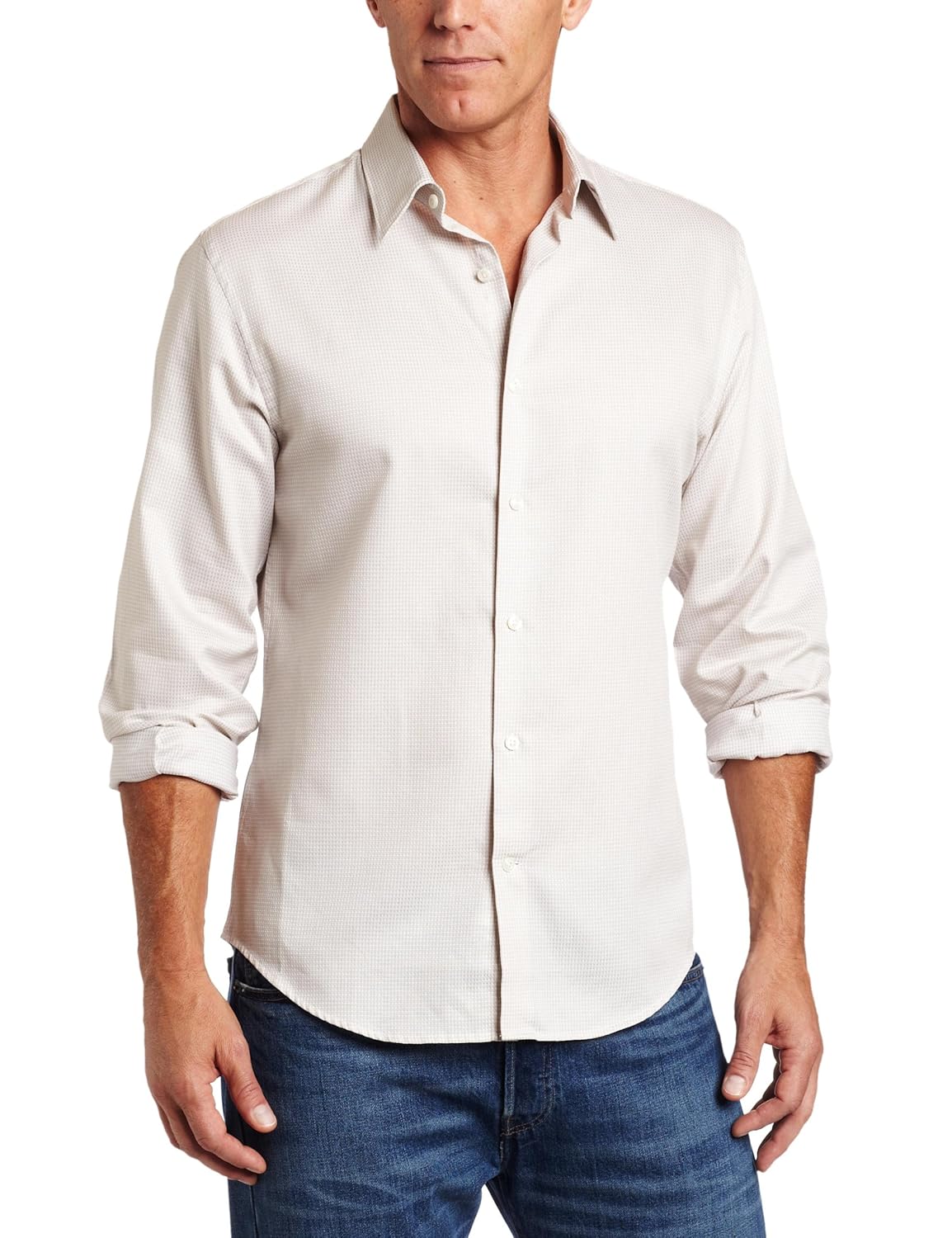 perry ellis 男式长袖迷你纹理衬衫 sandbar xx-large/sp