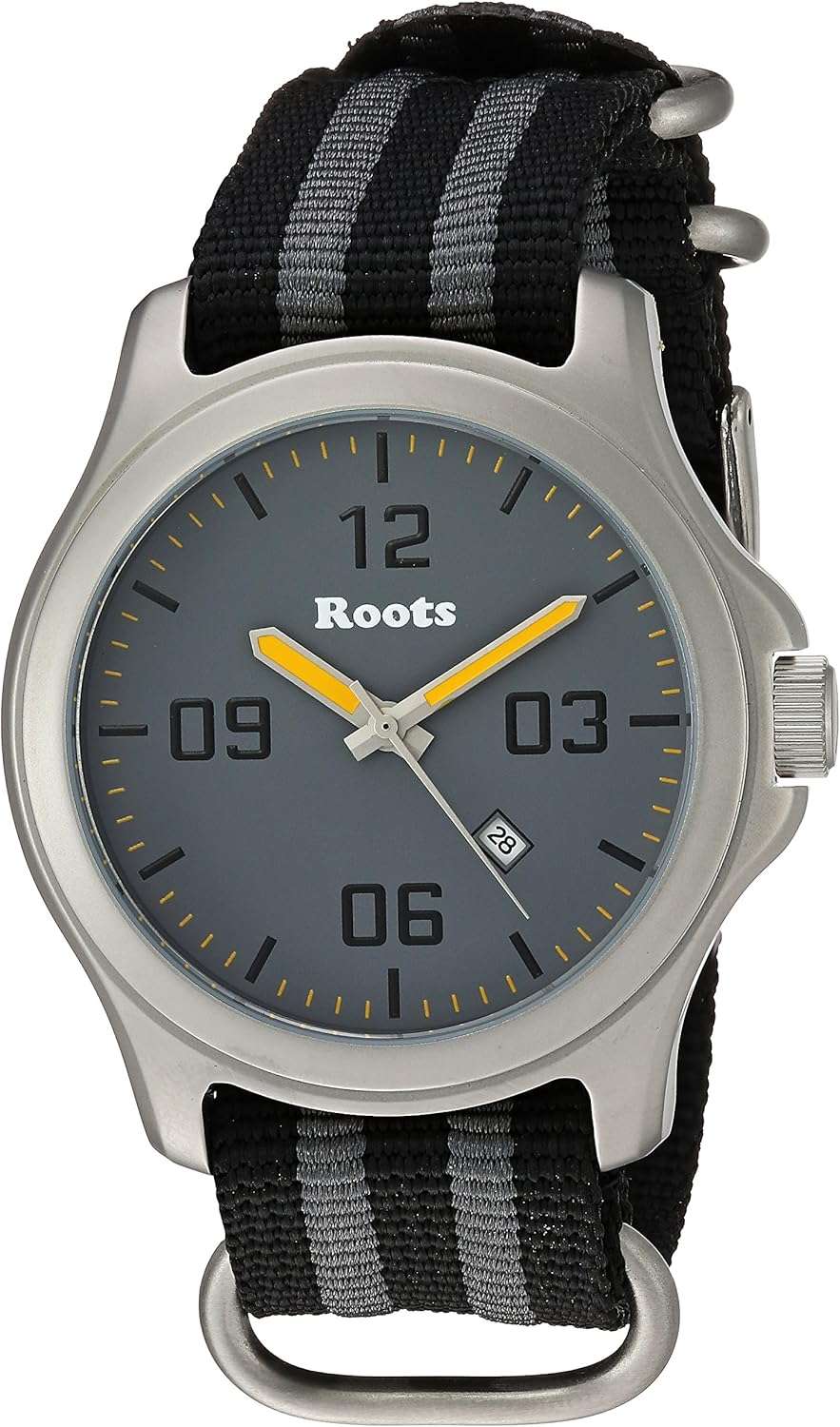 roots 男士核心石英不锈钢尼龙休闲手表多色(型号:1r-lf400gy7s)