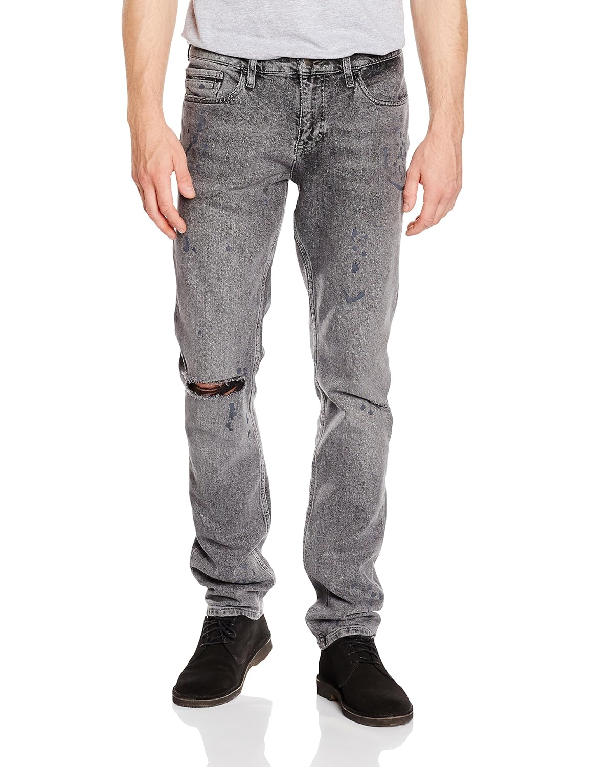 calvin klein 牛仔裤男士牛仔裤修身直筒 - 星球 grey grau 34w / 34l