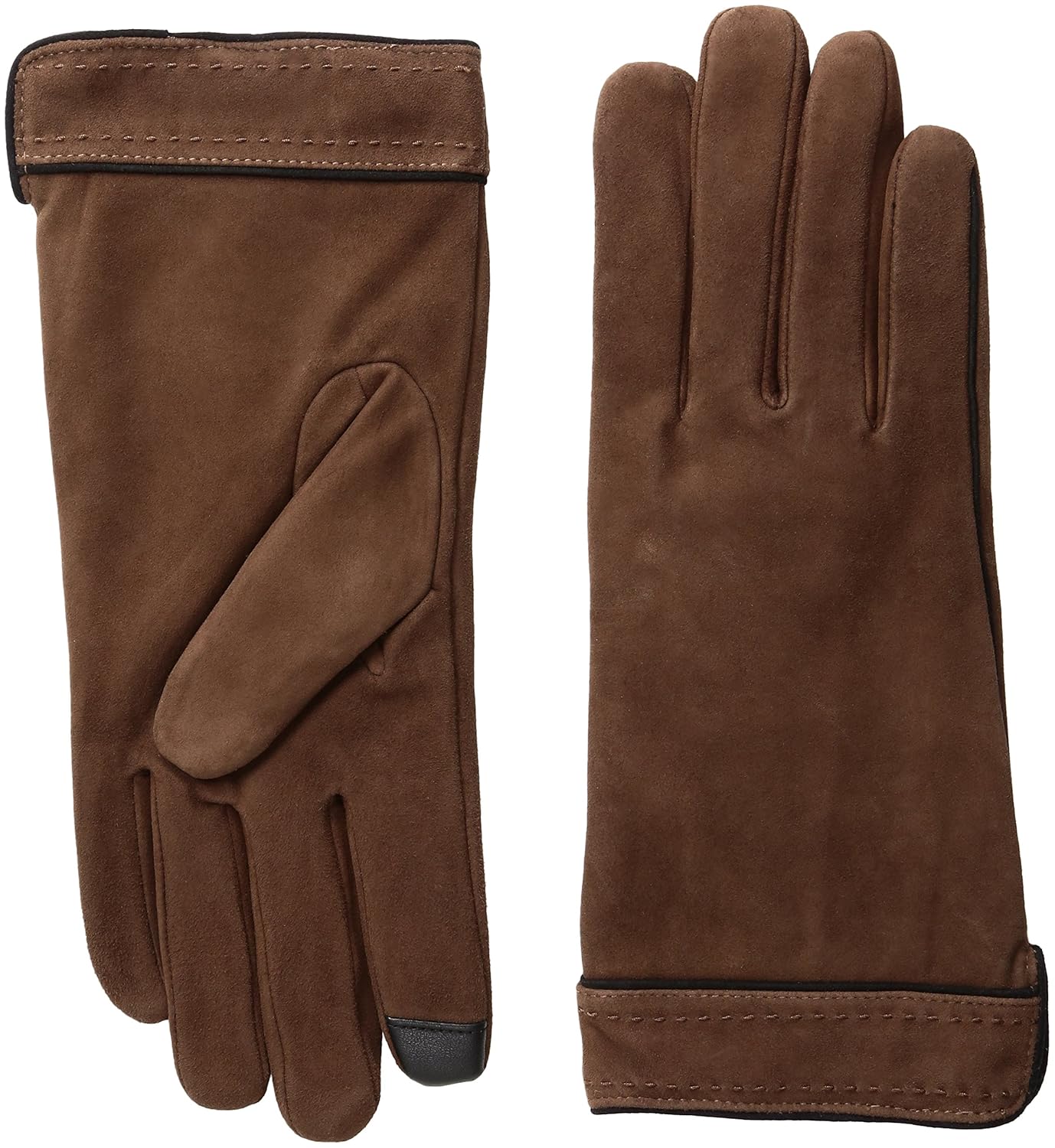 adrienne vittadini 女式柔软麂皮 micropile 内衬触屏手套