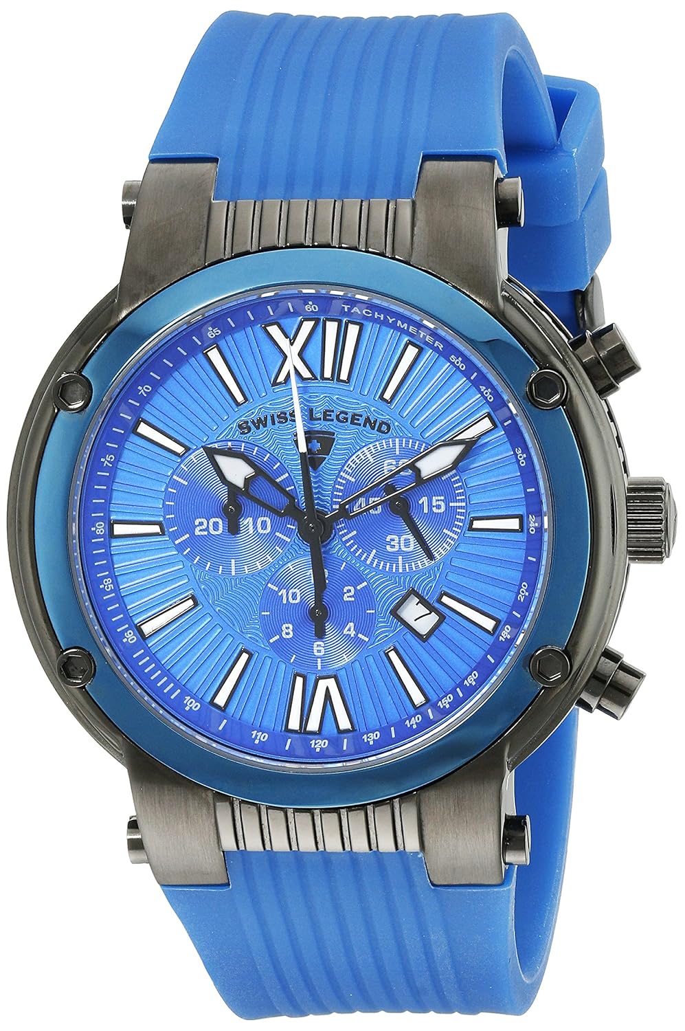 男式 sl-10006-bb-03-blb emc cirque 模拟显示瑞士石英蓝色手表