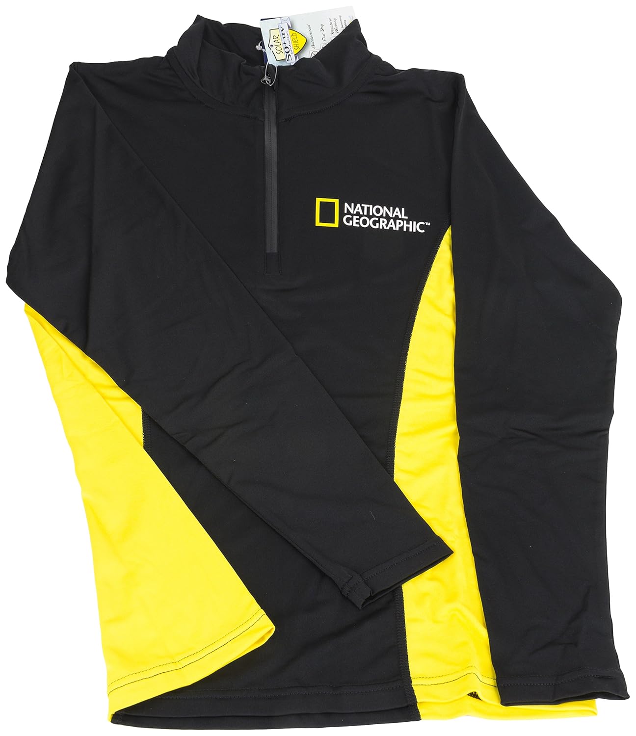 national geographic snorkeler 6283 长袖 rash 女式经典黑色/黄色 m