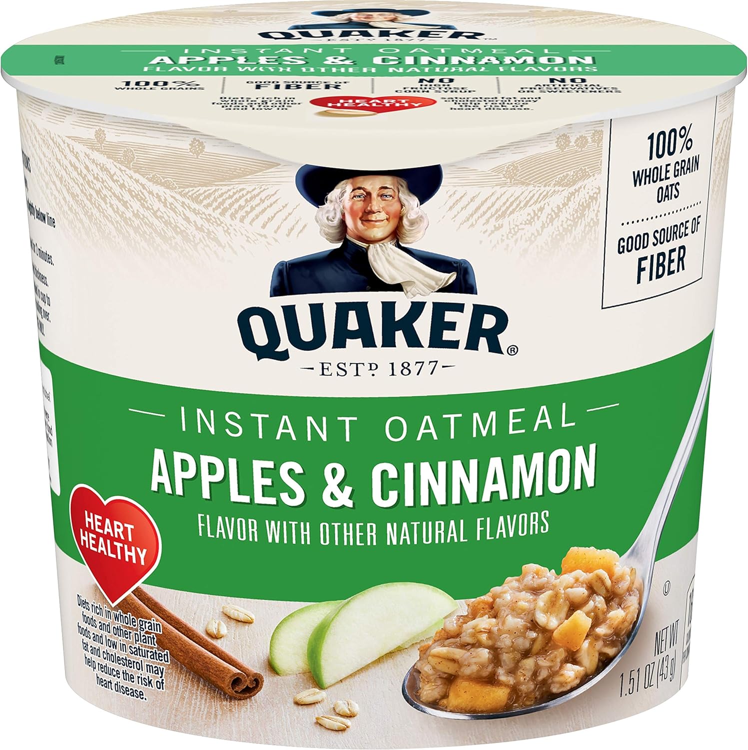 quaker instant oatmeal express cups, apples & cinnamon