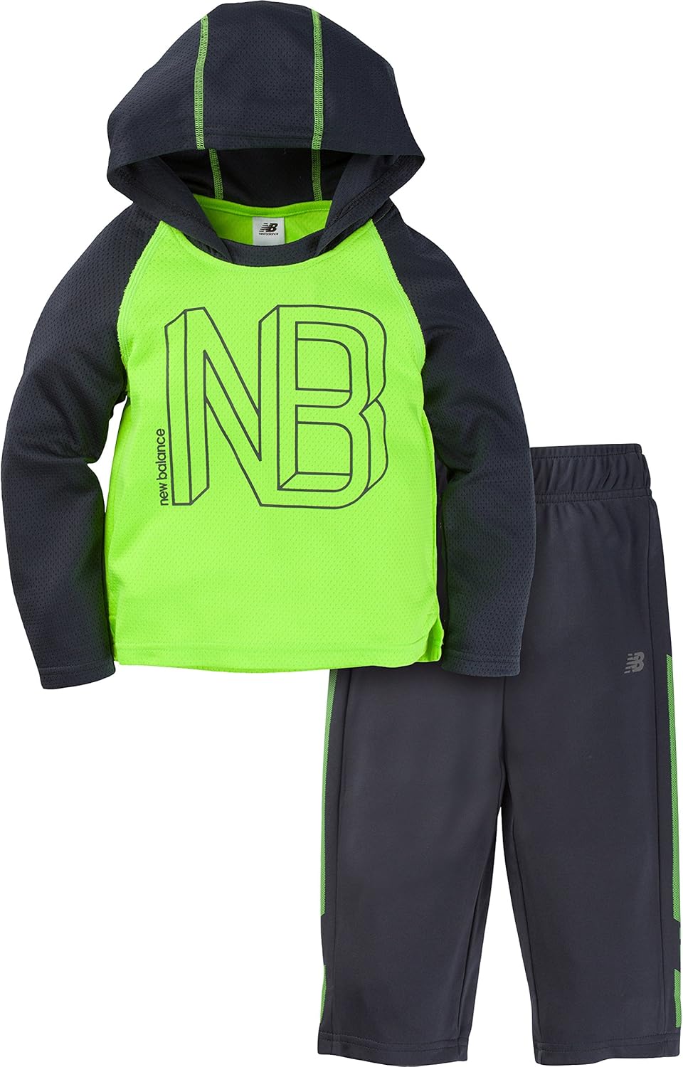 new balance 男婴长袖连帽上衣和裤子套装