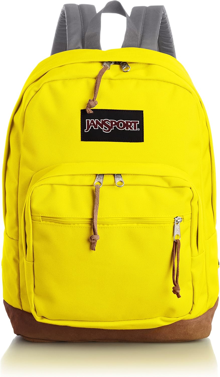 jansport 中性 暮光之城贝拉同款right pack棕色麂皮底电脑户外双肩