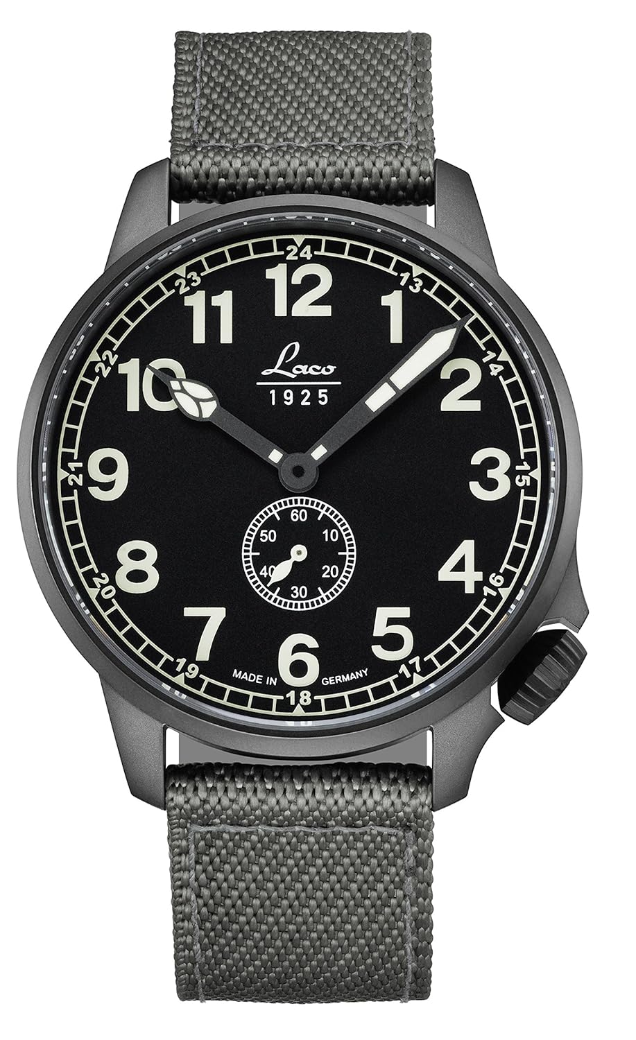 laco / 1925男式  cockpitwatch  日本自动不锈钢尼龙休闲手表,颜色