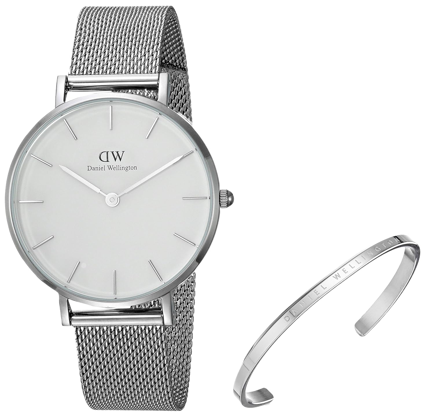 daniel wellington 礼品套装,经典小号标准纯银手表 32mm 银色经典