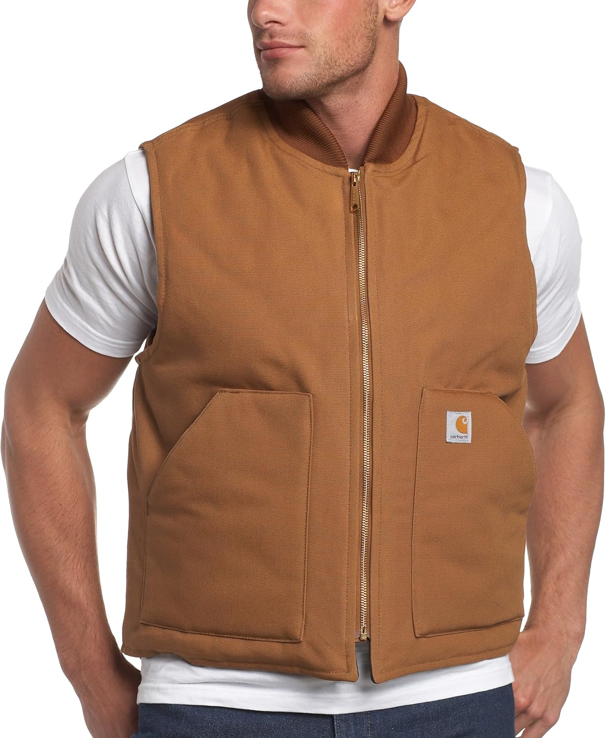 carhartt 男式北极被衬里 duck 背心 棕色 xx-large