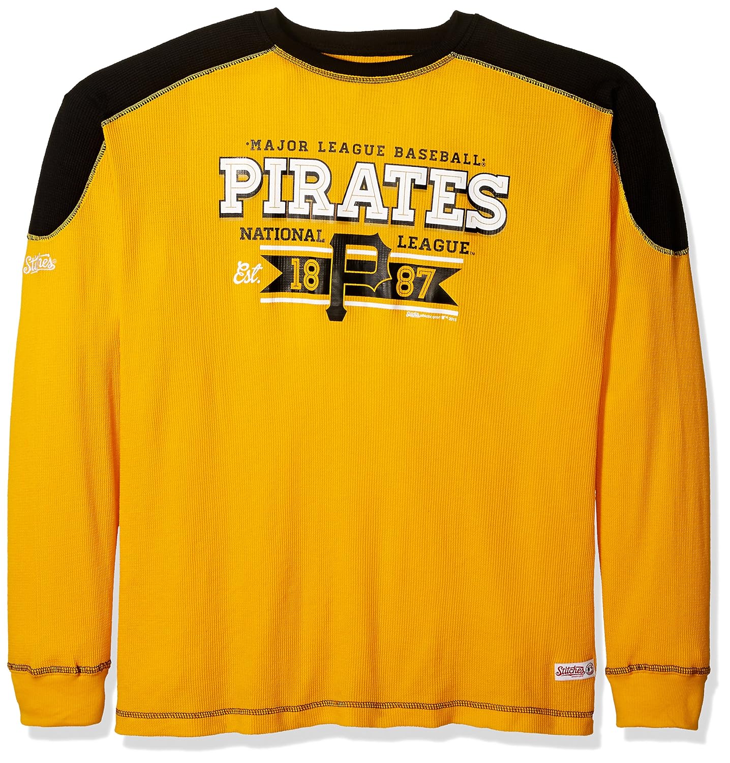 stitches mlb 匹兹堡海盗队男式 cvc 保暖长袖圆领上衣