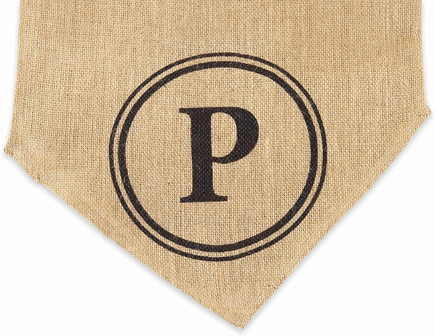 mud pie initial burlap runner, letter p