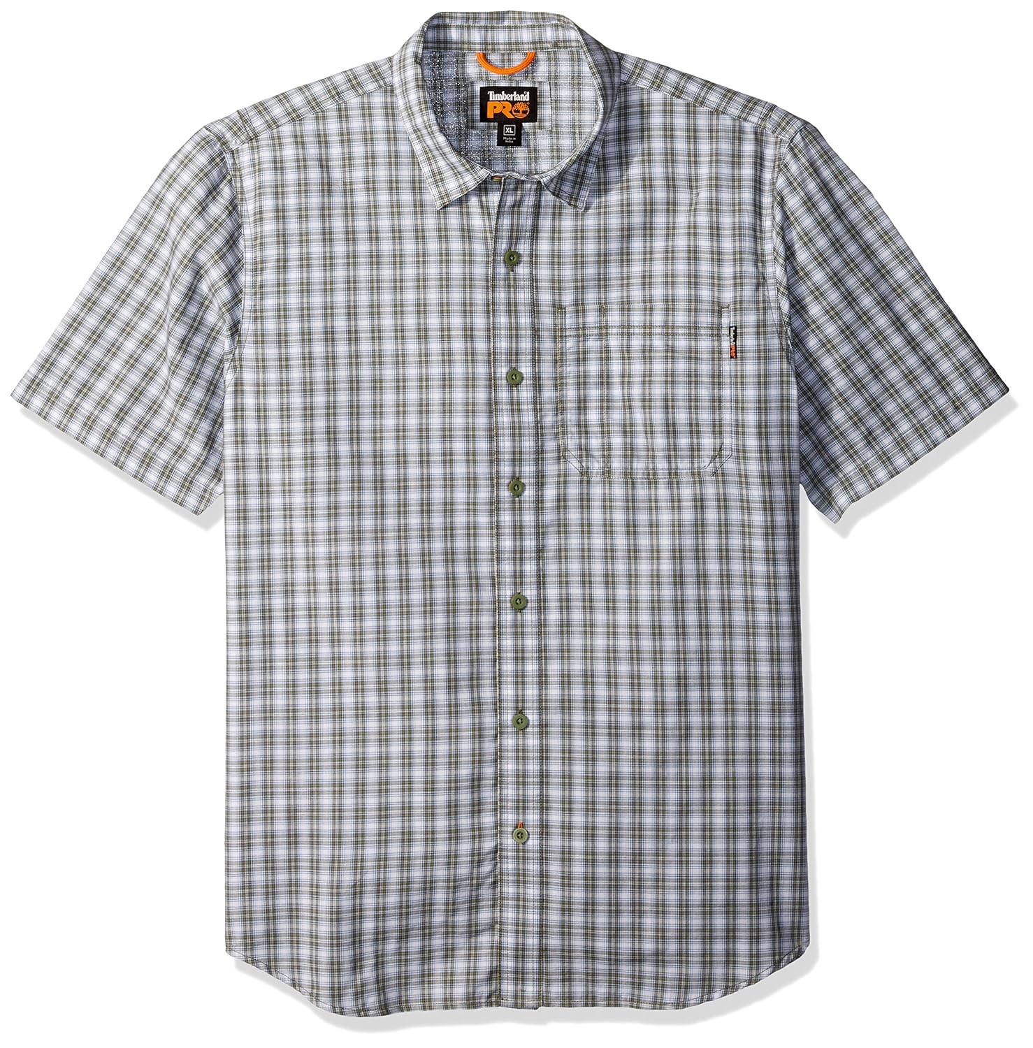 timberland pro 男式 plotline 短袖格子工作衬衫