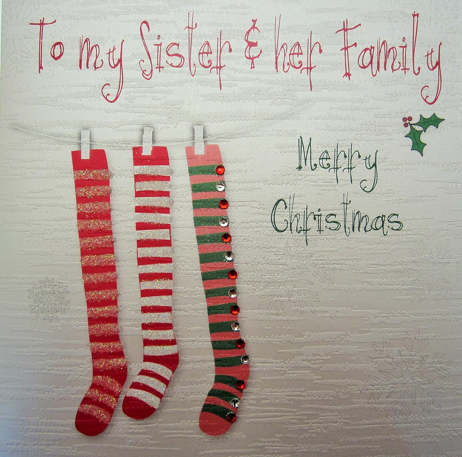 white 棉 cards to my sister & her family merry 手工制作圣诞卡