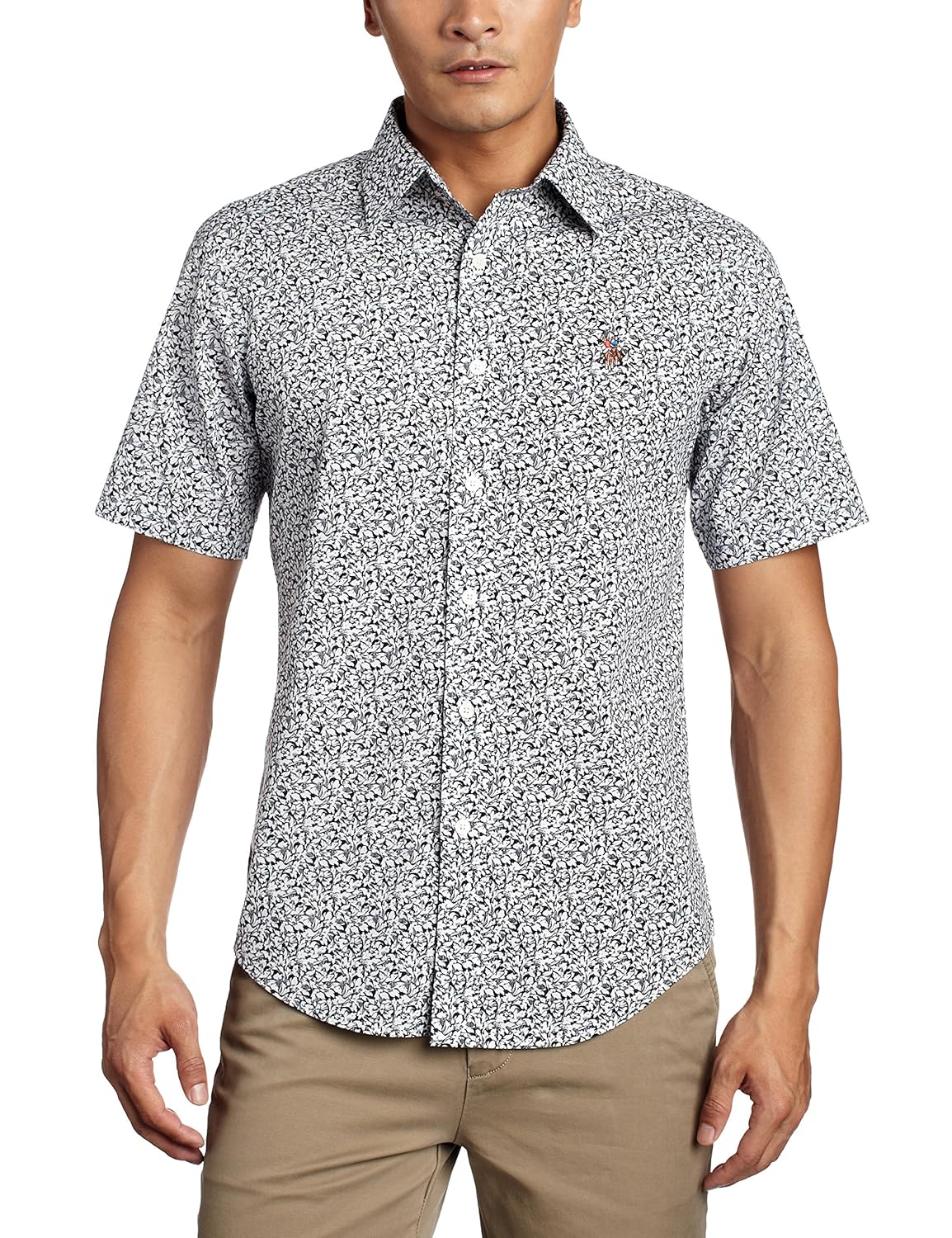 美国马球协会 男式 短袖休闲衬衫 黑色 s(165/84a) c32202103