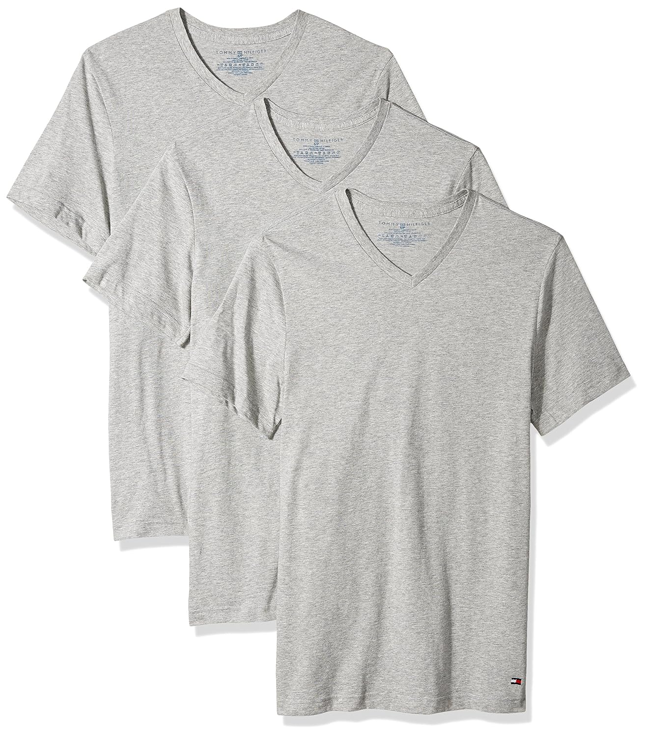 tommy hilfiger 汤米·希尔费格 男式汗衫,3 件装,棉质经典 v 领 t 恤