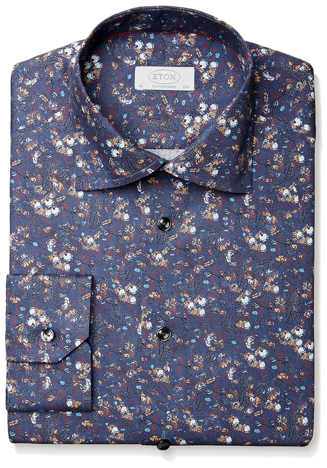 eton 男式当代修身图案现代领礼服衬衫 蓝色 39 eu/15.5 us