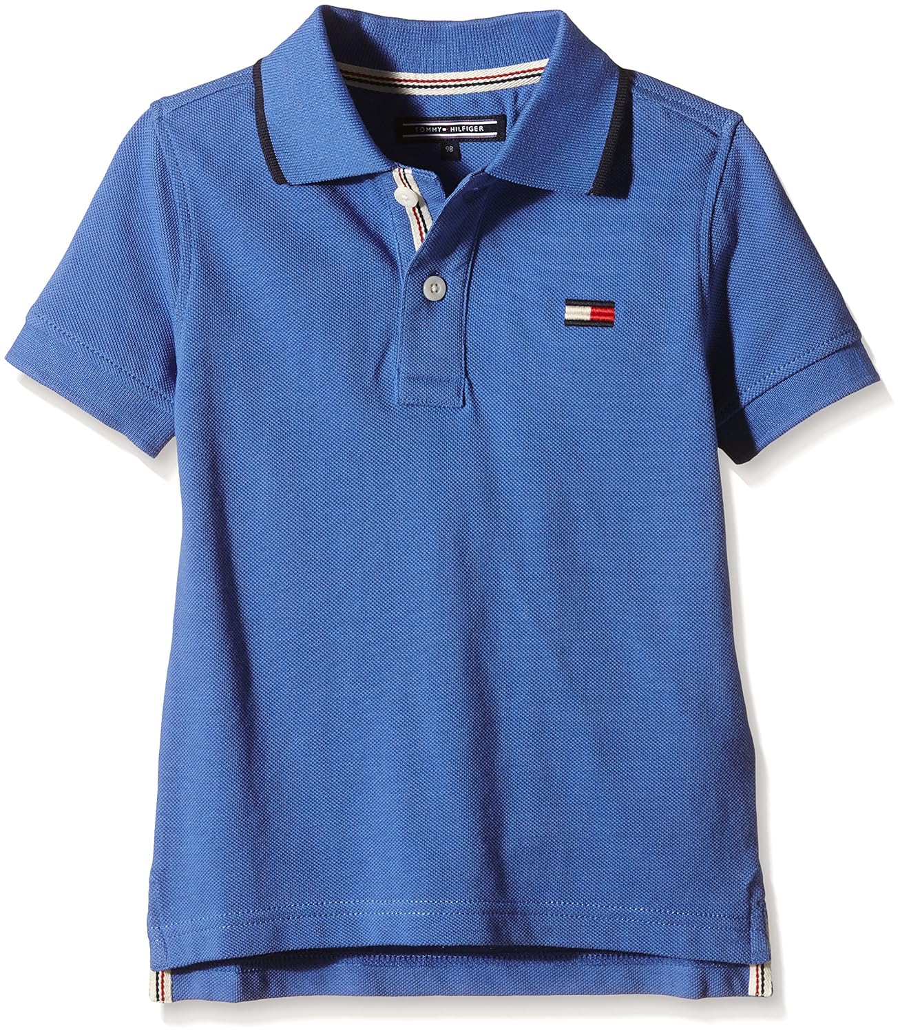 tommy hilfiger boys big flag s/s polo shirt blue (bright cobalt