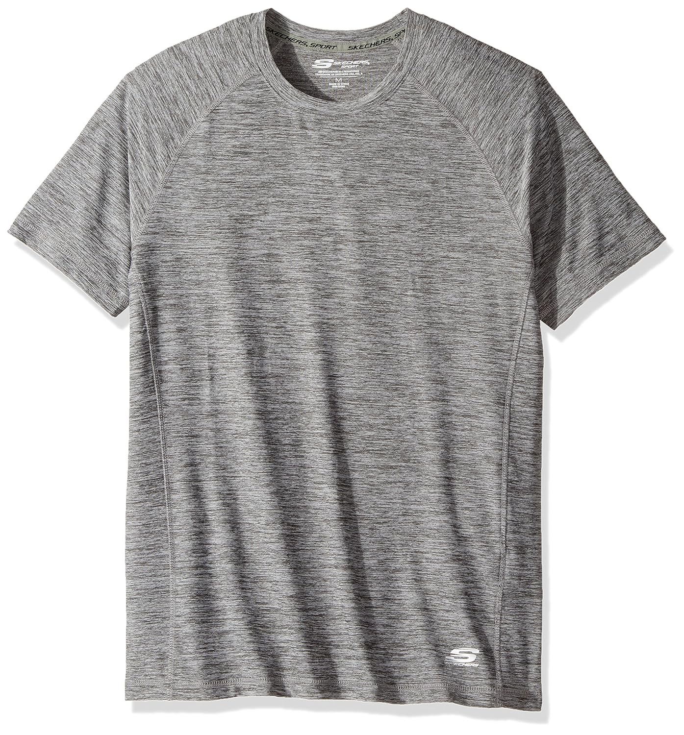 skechers 男式短袖运动上衣 深灰色 small