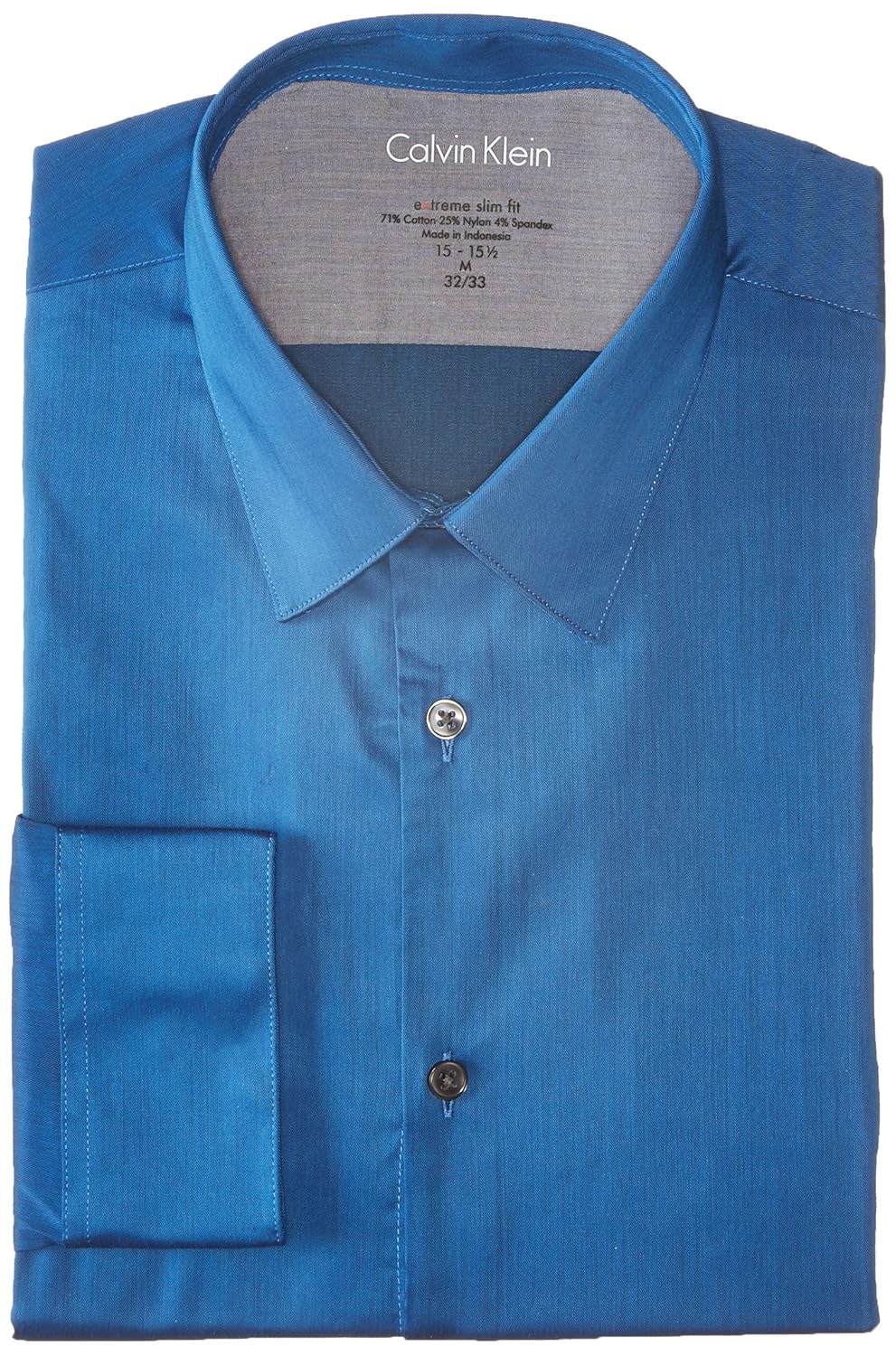 calvin klein 男式 xtreme 修身纯色衬衫 钴蓝色 18"-18.